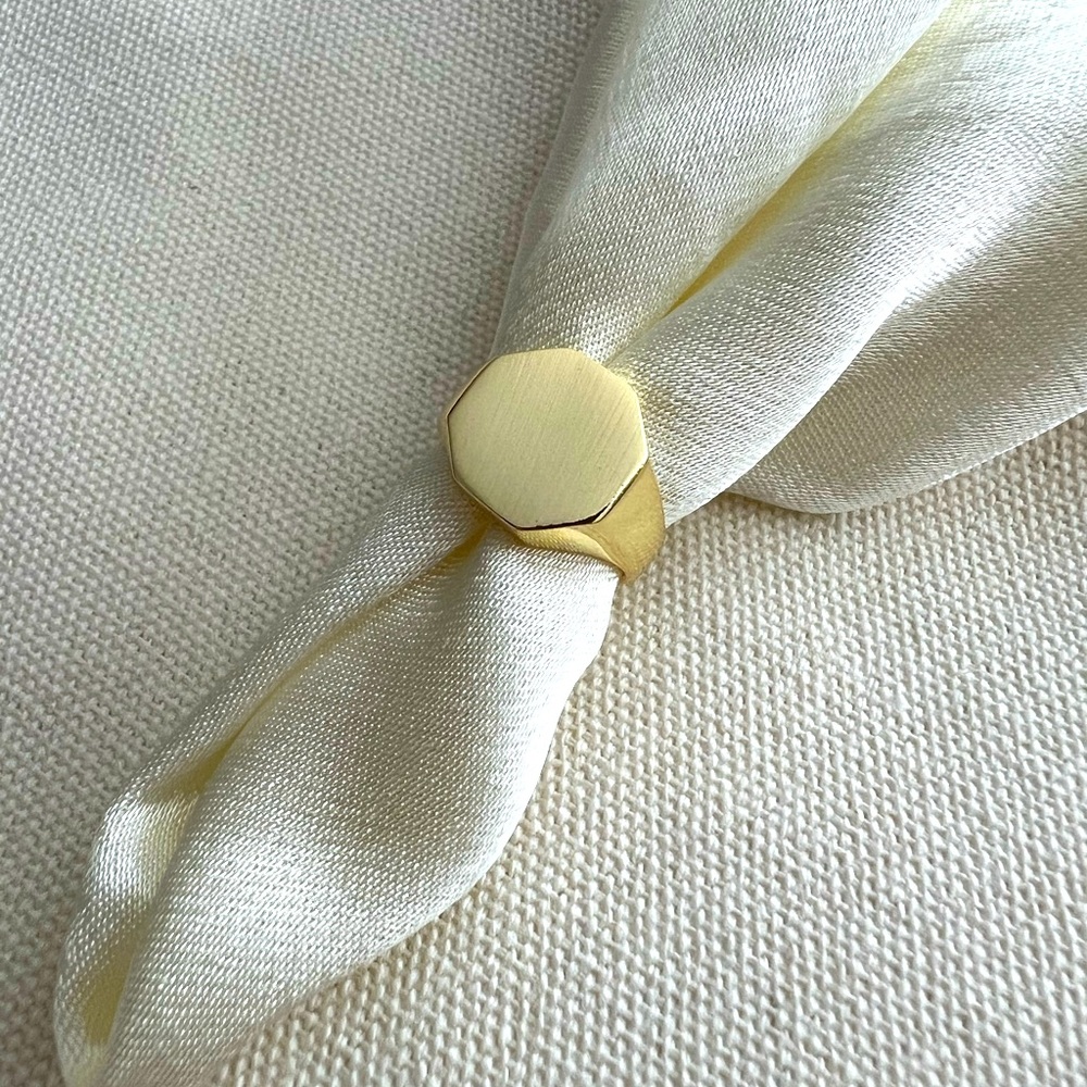 🌟Gold plated octagon fashion rings adjustable perfect fit for little fingers🌟